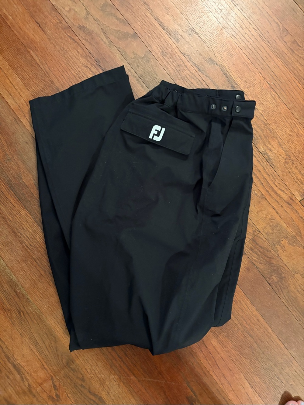 FootJoy Black Cargo Golf Pants with Branded Flap